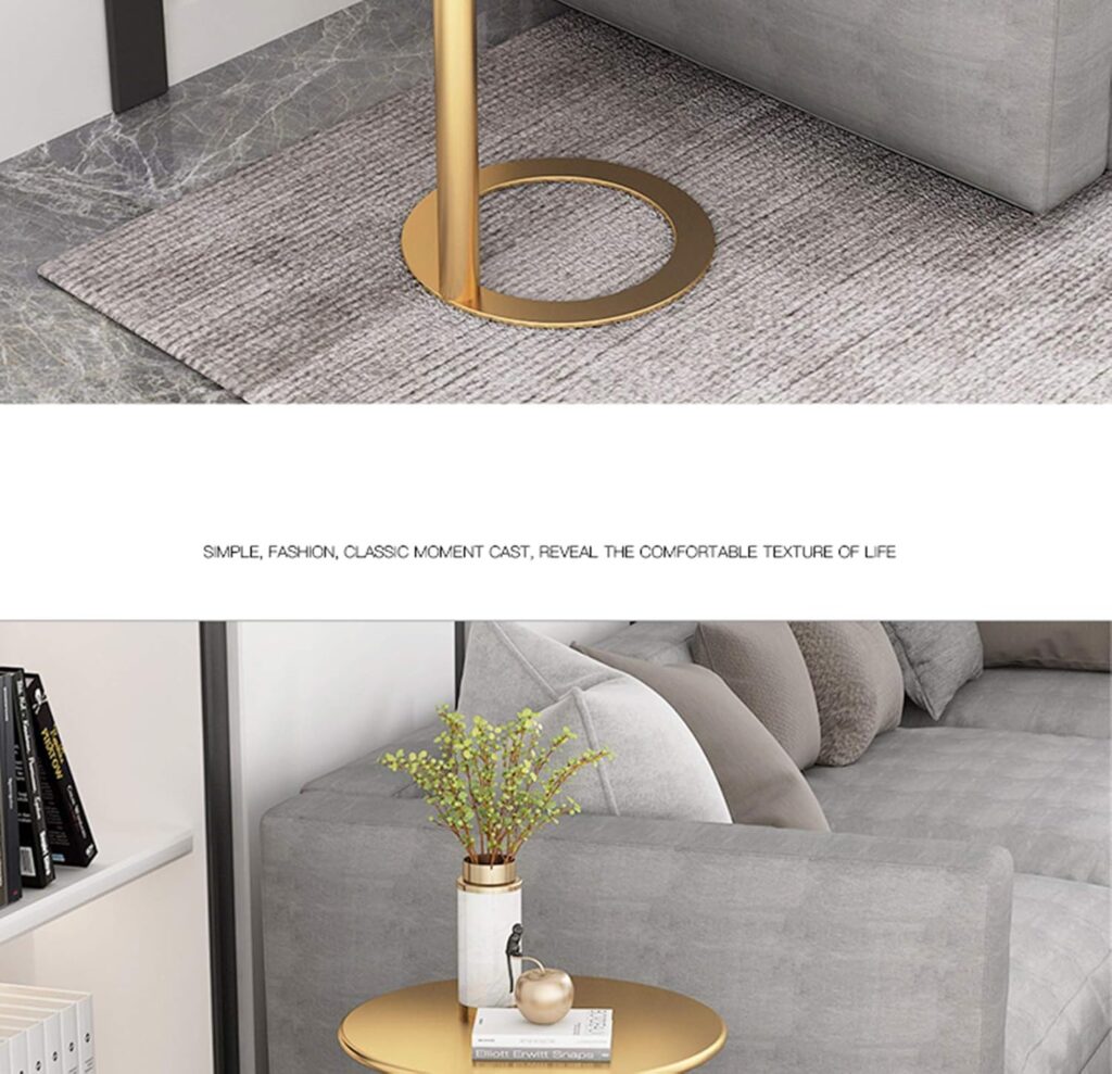 Nightstand Wrought Iron Side Table, Living Room Sofa Round Side, Metal Simple Coffee Table,it Can Move,