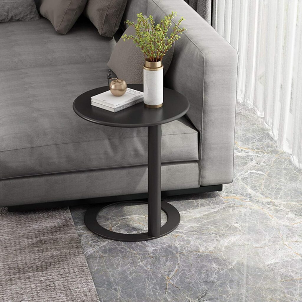 Nightstand Wrought Iron Side Table, Living Room Sofa Round Side, Metal Simple Coffee Table,it Can Move,