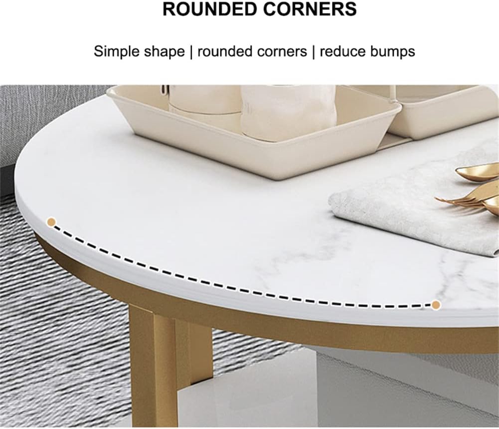 Nordic Marble Table Coffee Table,Creative Metal Side Table,Oval Coffee Table, Fashion Wrought Iron Living Room Table,Home Living Room Furniture Coffee Table,White,120×60×47cm