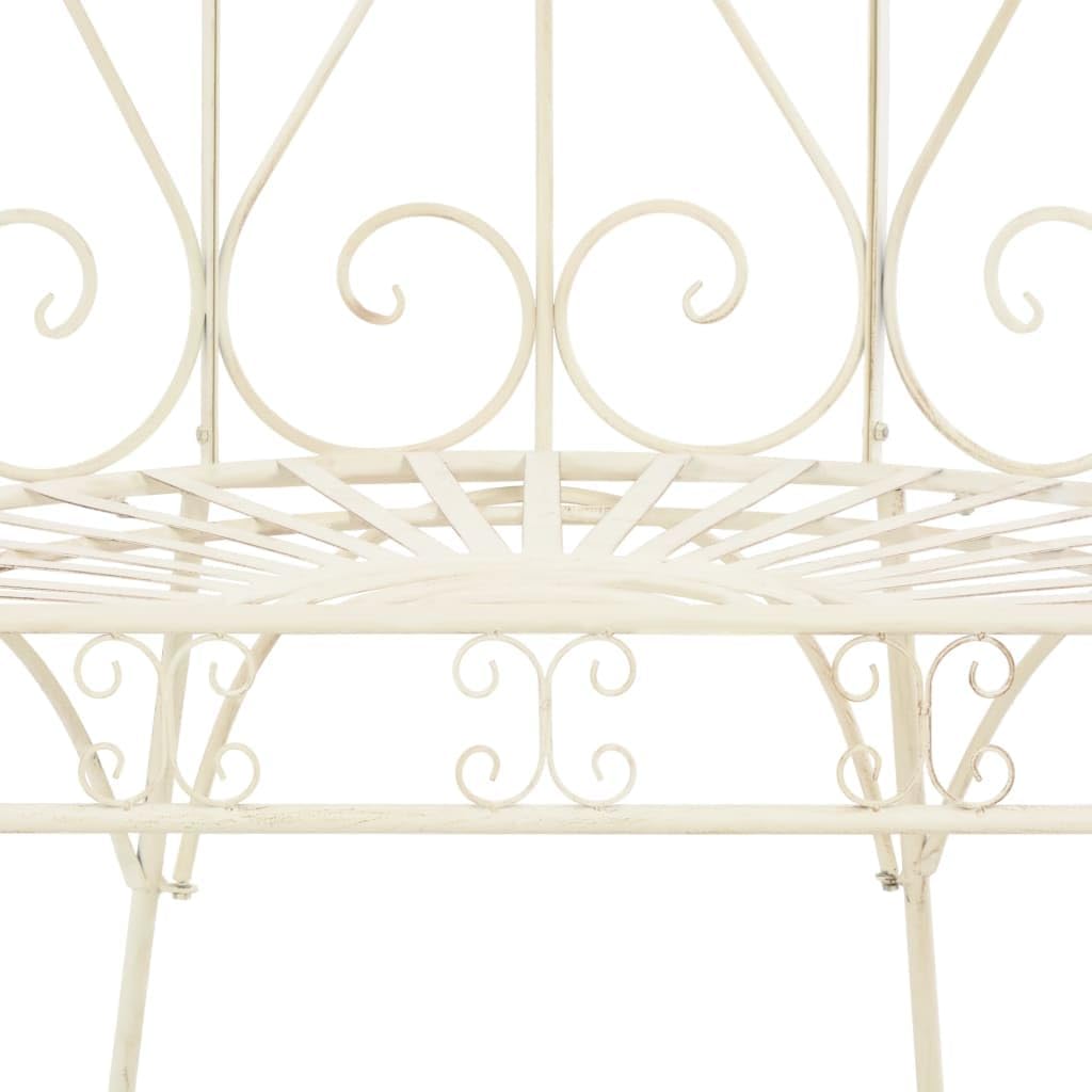 Patio Bench 37.4 Iron Antique White,Antique Wrought Iron Bench for Outdoor and Indoor Use Outdoor Furniture, Outdoor Seating