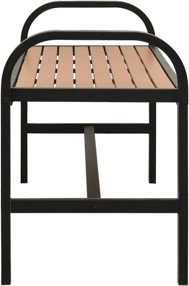 Patio Bench 49 Steel and WPC Brown and Black,Benches for Outside Porch Benches Outdoor Wrought Iron Benches Outdoor Suitable for Outdoor Patio, Balcony