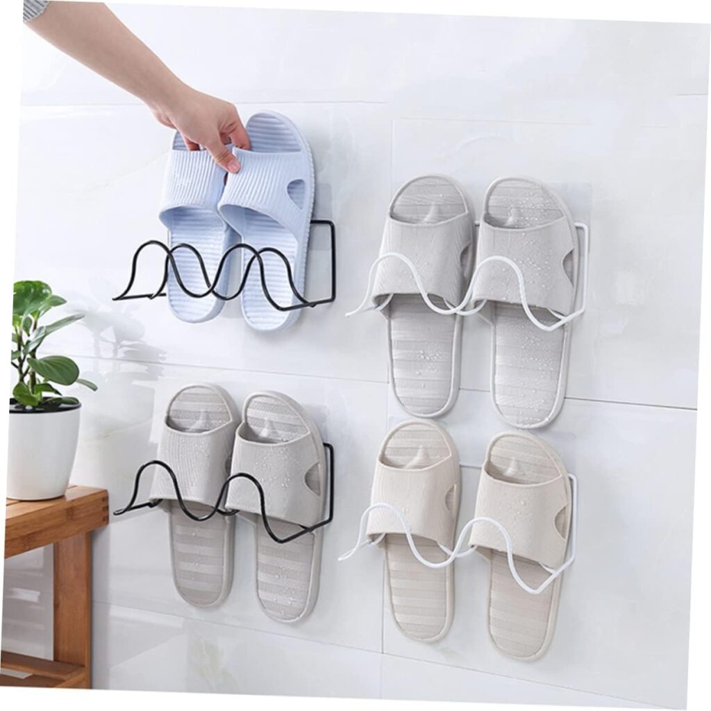 PRETYZOOM Slippers Shelf Slippers Rack Hanging Shoe Organizer Shoe Organizers Hanging Closet Organizer Hanging Organizer Slipper Organizer Shoes Shelf K204 Shoe Rack White Wrought Iron