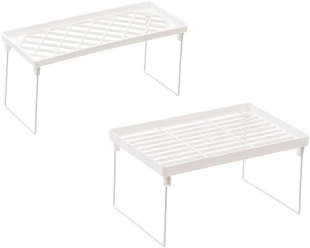 SHOWERORO 2pcs Storage Rack Desktop Drawer Organizer Desktop Shelves Shelf for Desktop Kitchenware Rack Iron Shelf Storage Shelves Kitchenware Holder Stand White Wrought Iron Cabinet Shelf