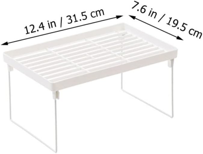 SHOWERORO 2pcs Storage Rack Desktop Drawer Organizer Desktop Shelves Shelf for Desktop Kitchenware Rack Iron Shelf Storage Shelves Kitchenware Holder Stand White Wrought Iron Cabinet Shelf