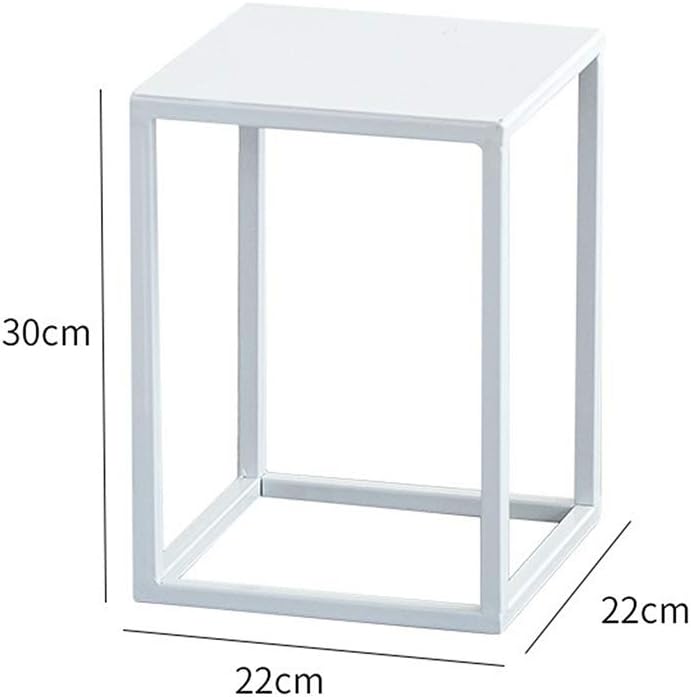 Side Table Side Table, Wrought Iron Square Sofa End Coffee Table, Side Table, Corner Table, Snack Table for Small Spaces White Corner Table (Color : 30x30x90cm)