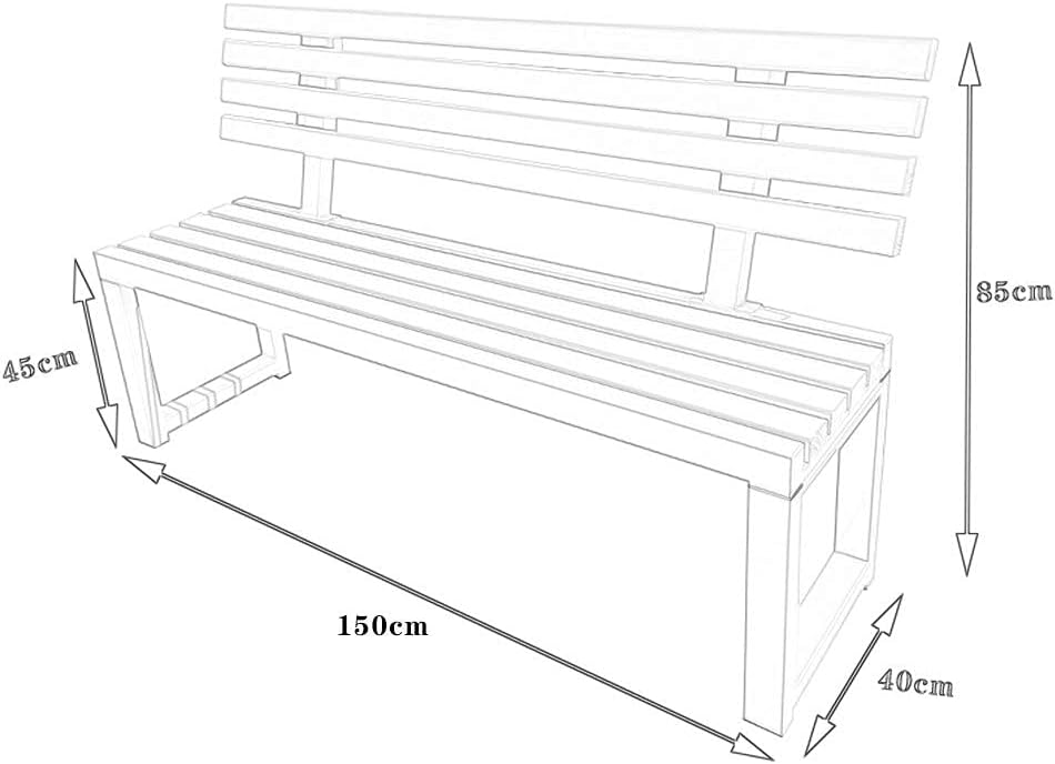 Stool Terrace park garden bench leisure bench, Outdoor 2-3 seat bench metal lounge chair, patio Furniture Weather-resistant porch chair For deck/entrance wrought iron furniture (White Backrest 39in)