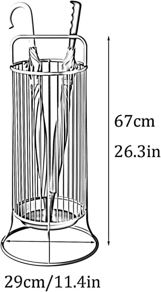 Umbrella Rack Stand, Umbrella Holder,Umbrella Stands Umbrella Stand White Wrought Iron Hollowout Barrel, Large Capacity and Space Saving Umbrella Barrel