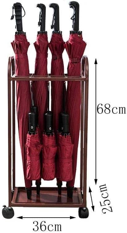 Umbrella Rack,Metal Umbrella Storage Rack Folding Wrought Iron Umbrella Rack, /2 Color Optional / 12 Holes 6 Hooks,Umbrella Stand,White