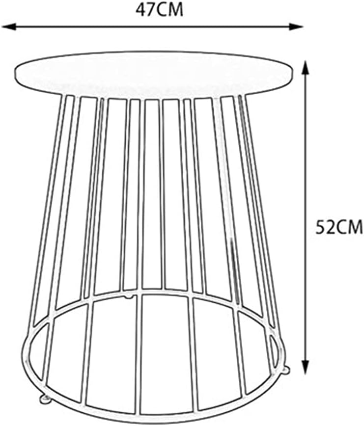 XIAOPIN- Wrought Iron Round Table Living Room Bedroom Side Table Balcony Corner Table (Color : Pink, Size : 47 52cm) BMZDCFZ-1 (Color : White, Size : 4752cm)