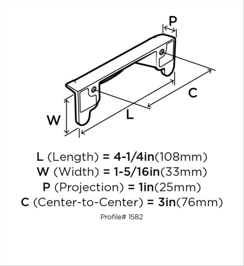 Amerock | Cabinet Cup Pull | Wrought Iron Dark | 3 inch (76 mm) Center to Center | Natures Splendor | 1 Pack | Drawer Pull | Drawer Handle | Cabinet Hardware