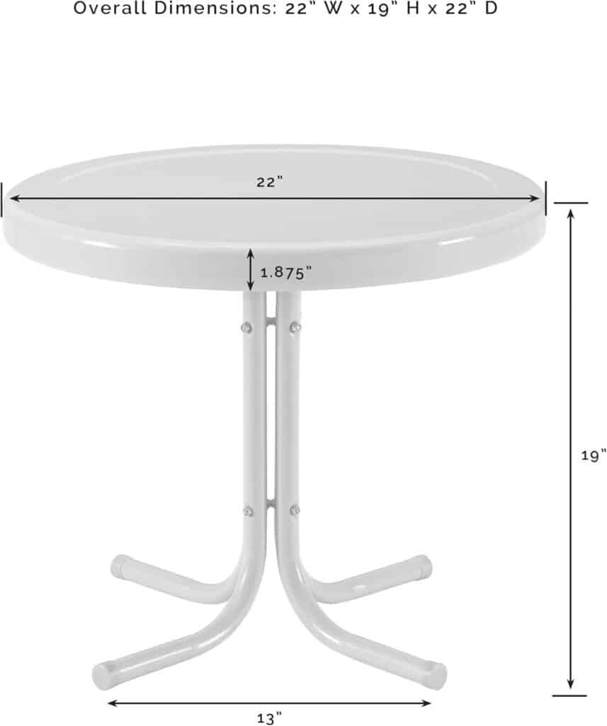 Crosley Furniture Griffith Weather Resistant Retro Metal Outdoor Side Table for Patio, Deck, Porch, Key Lime