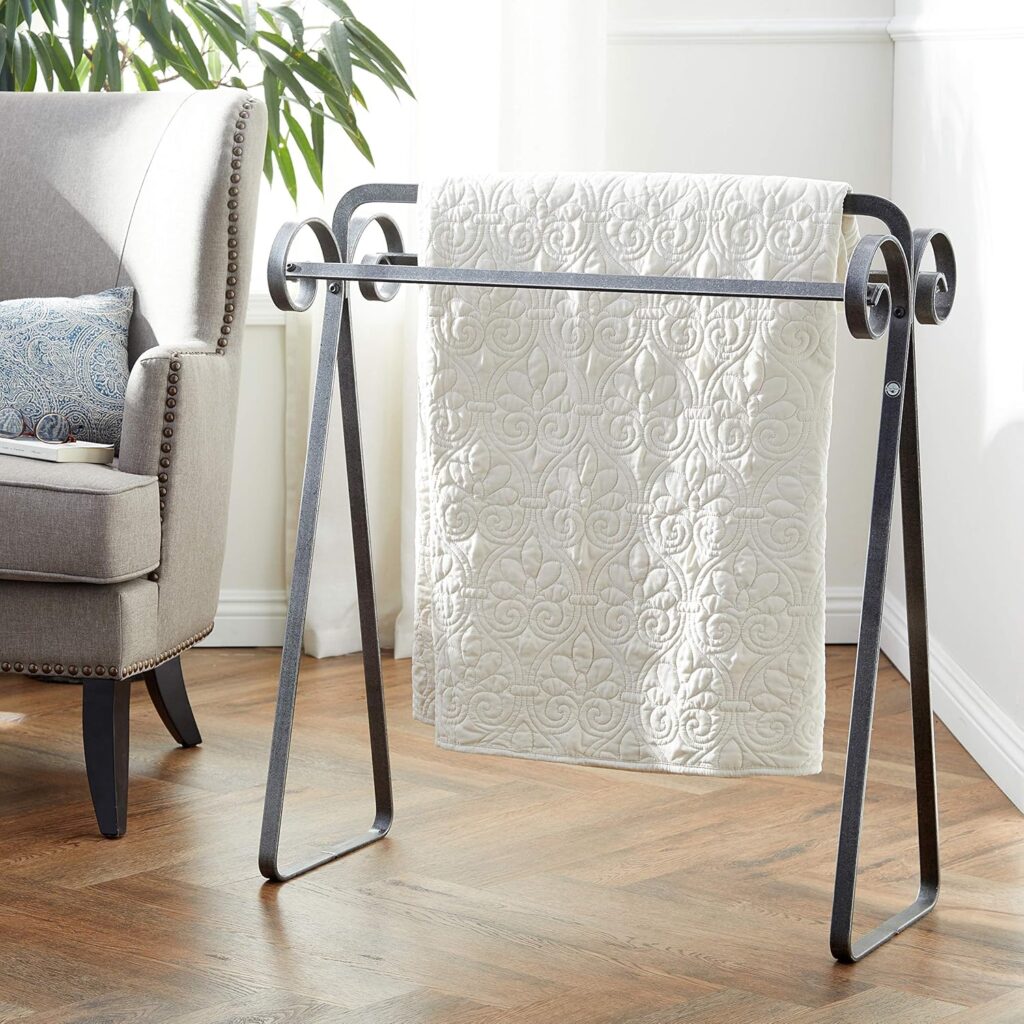 Enclume Premier Scrolled Quilt Rack, Hammered Steel