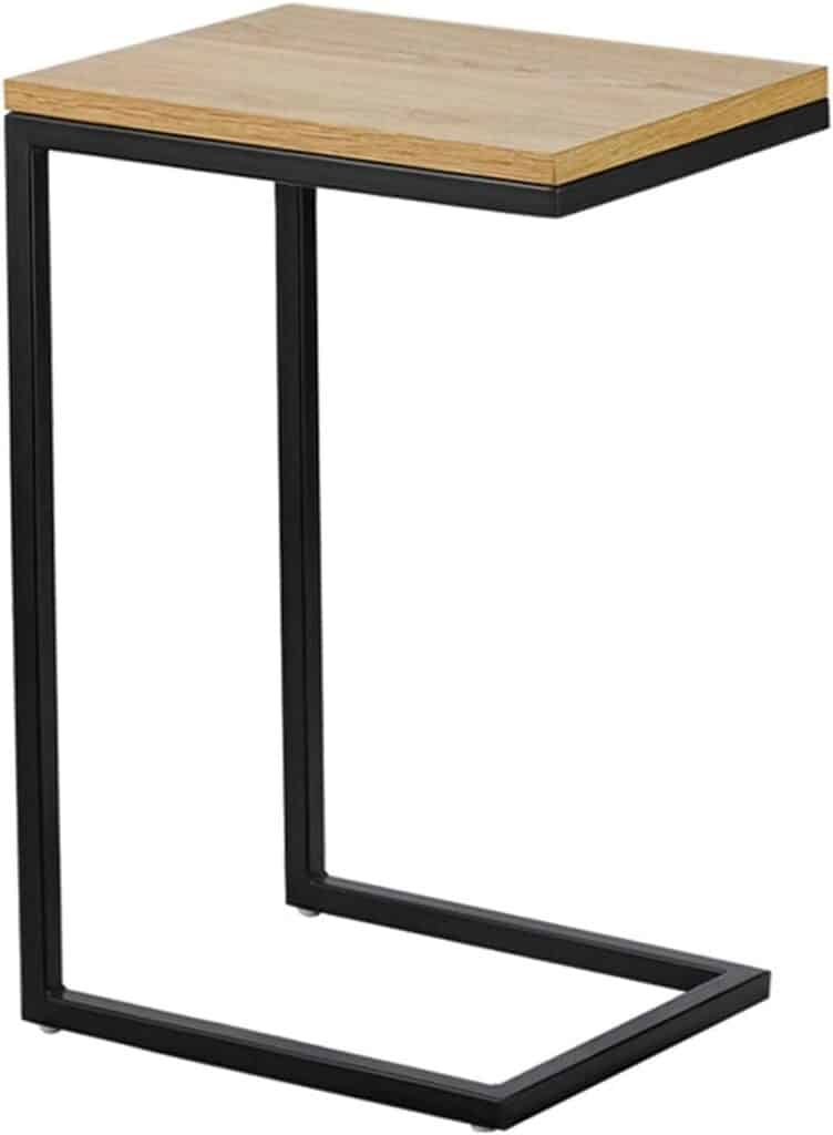 End Table Coffee Table Modern Minimalist Coffee Table Wrought Iron Tea White Oak Living Room Sofa Side End Table Bedroom Bedside Table Tea Table Creative (Color : Gray) (Grey),Cabinet (Wood Color)