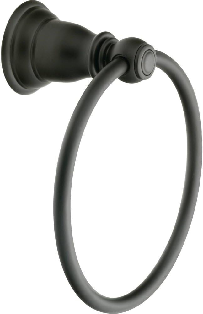 Moen YB5486WR Kingsley Bathroom Hand -Towel Ring, Wrought Iron