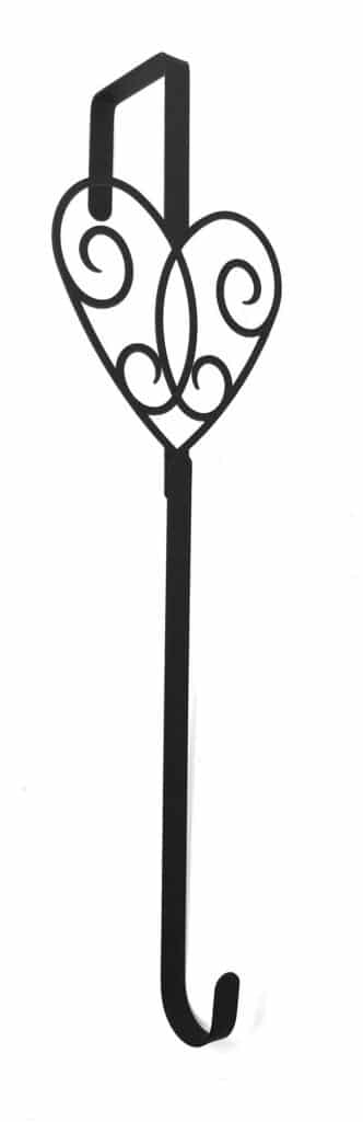 Village Wrought Iron Victorian Heart Door Wreath Hanger