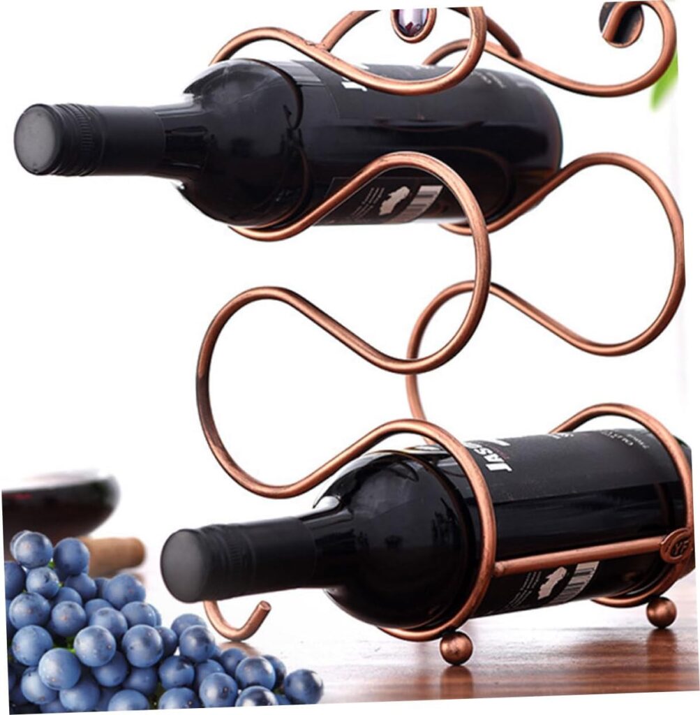 Wine Stand 4-Bottle Wine Rack Easel Stand for Display Drinks Bottle Standing Rack Wine Display Stand Countertop Wine Storage Holder Wine Storage Rack Lip Gloss Wrought Iron