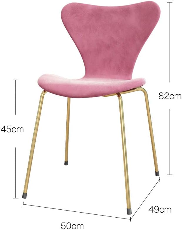 Dining Chair Wrought Iron Dining Chairs with Metal Legs,Modern Side Chairs,Backrest Makeup Chair,Office Negotiate Chair,Computer Chair,for Living Romm/Bedroom/Restaurant/Hotel/Cafe