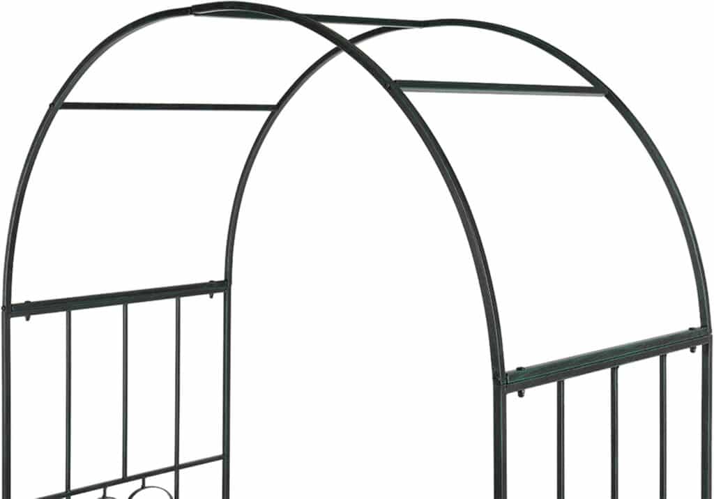 87.2in Metal Garden Arbor Arch for Various Climbing Plant Flower, Decoration Wedding Backdrop Stand Arch Arbor for Wedding Garden Bridal Party Festival Decoration,Dark Green