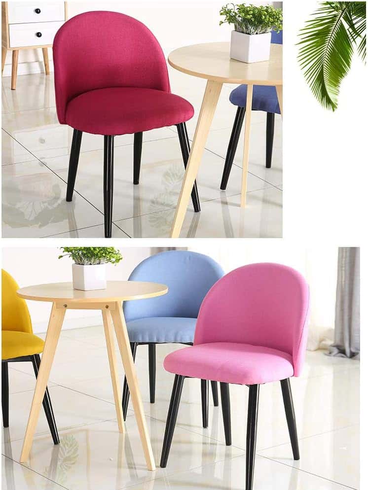 Dining Chair Nordic Style Dining Chairs,Wrought Iron Upholstered Side Chairs, Leisure Backrest Sofa Chair,Office Negotiate Chair,for Living Room/Kitchen/Restaurant/Hotel/Dresser/Cafe