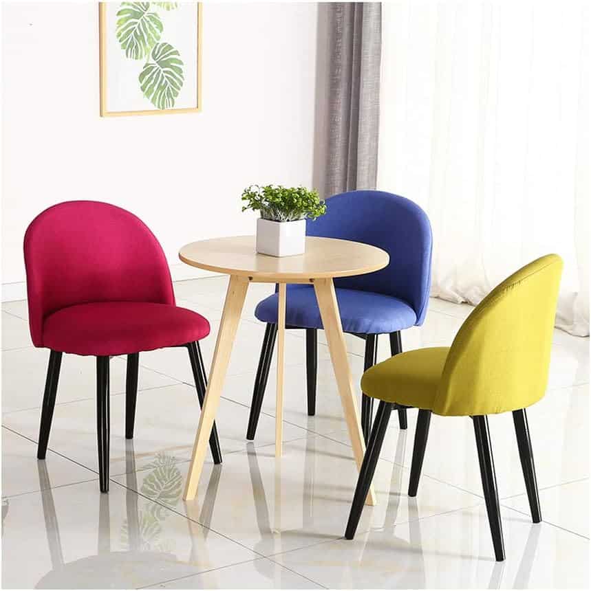 Dining Chair Nordic Style Dining Chairs,Wrought Iron Upholstered Side Chairs, Leisure Backrest Sofa Chair,Office Negotiate Chair,for Living Room/Kitchen/Restaurant/Hotel/Dresser/Cafe