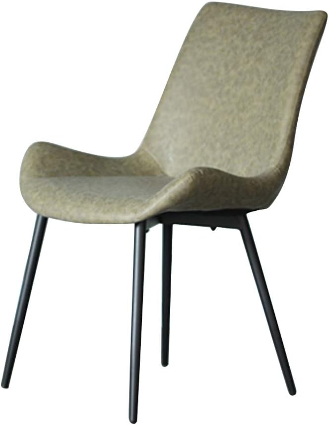 Dining Chair Side Chairs with Metal Legs,Wrought Iron Backrest Dining Chairs,Leather Seat,Office Negotiate Chair,Leisure Sofa Chair,Cafe Chair,for Living Room/Bedroom/Kitchen/Hotel