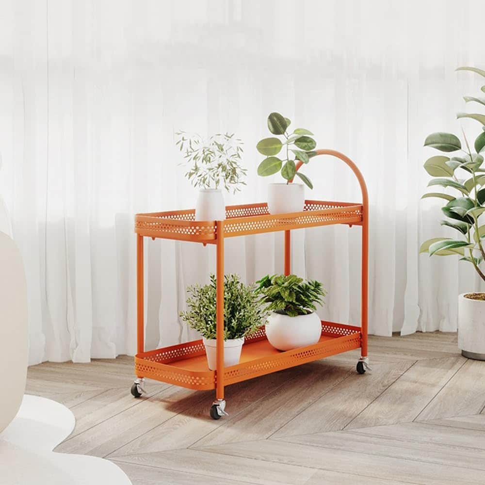 Metal Plant Stand with Wheels, 3-Tier Rolling Plant Stand Indoor Outdoor for Multiple Plants, Floor-Standing Tall Corner Plant Holder, Plant Pot Stand for Window Garden Balcony Living