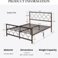 SHA CERLIN Queen Size Metal Bed Frame Review