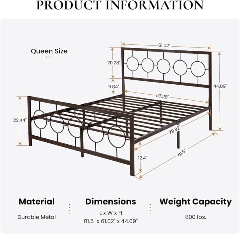 SHA CERLIN Queen Size Metal Bed Frame Review