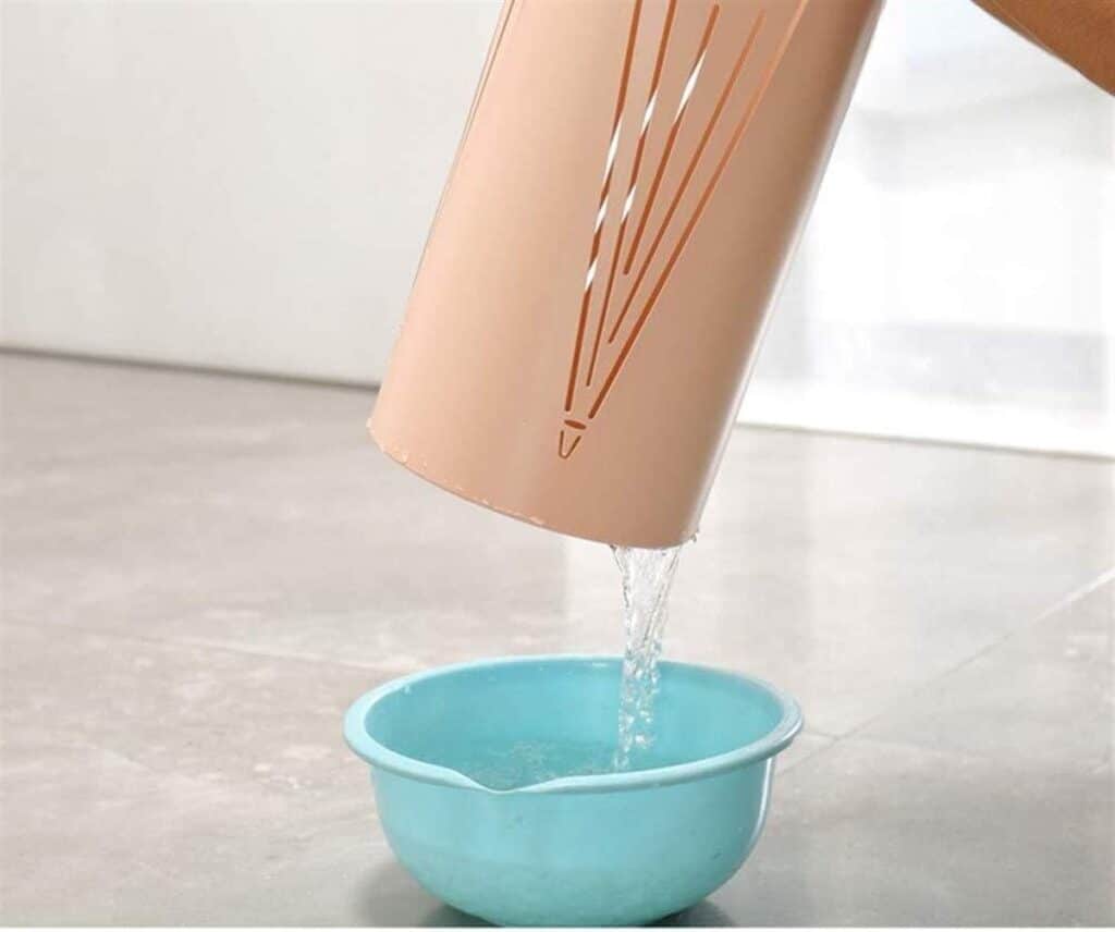 Umbrella Stand, Umbrella Stand Rack, Round Metal Umbrella Holder with Separate Sink and 3Hooks,Green