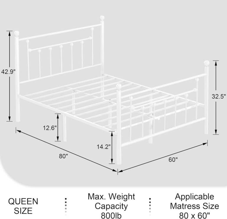VECELO Queen Size Metal Platform Bed Frame Review