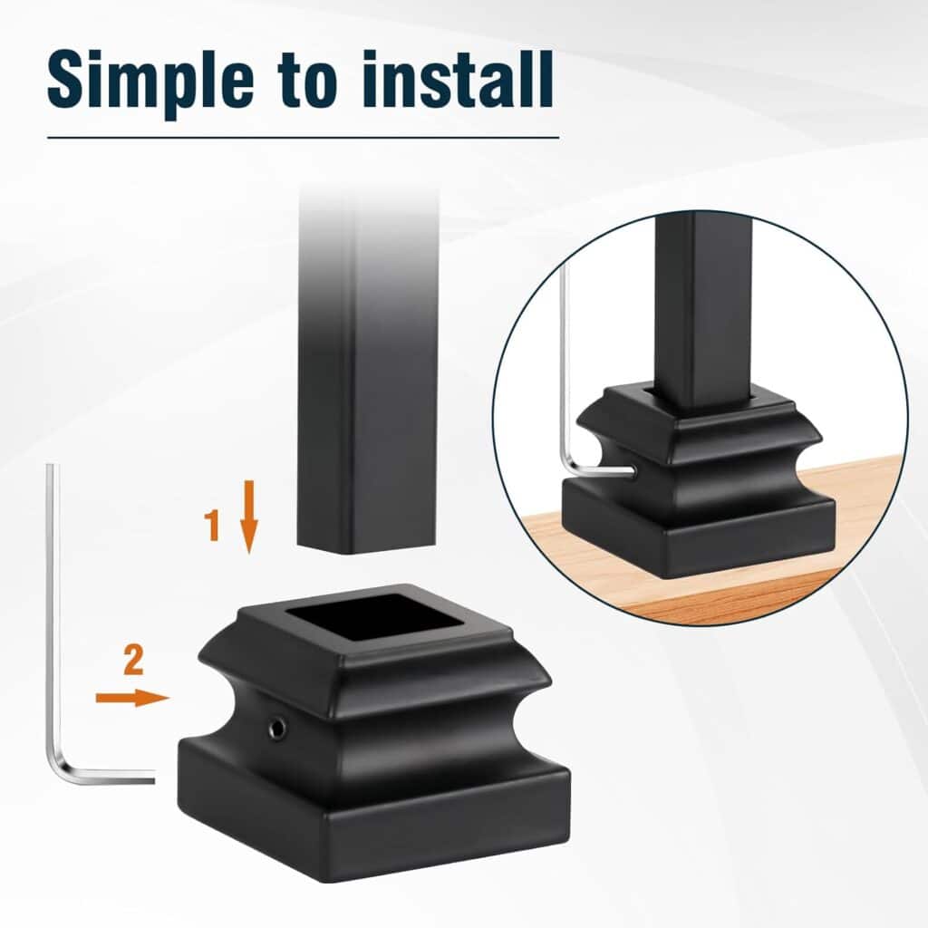 9Pack Iron Stair Balusters, 36 Balusters for Staircase Interior, Stair Spindles Hollow Single Basket with Knuckles Double Twist 1/2 Square Metal Stair Wrought Iron Balusters(Pre-Cutting)