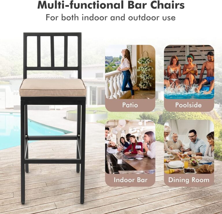 COSTWAY 2 PCS Patio Bar Chairs Review