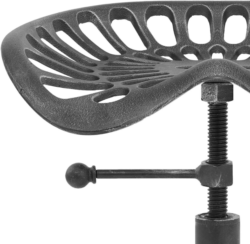 Diwhy Rustic Industrial Farmhouse Tractor Seat Counter Height Adjustable Bar Stool Cast Iron Swivel Stool Industrial bar Chair (Rust, Cast Iron)