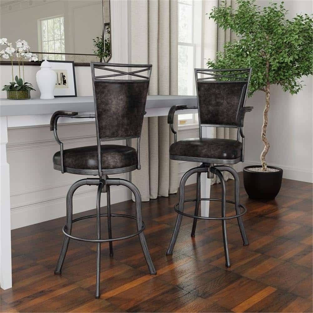Hillsdale Bridgetown Swivel Tilt Barstool, Aged Bronze Finish