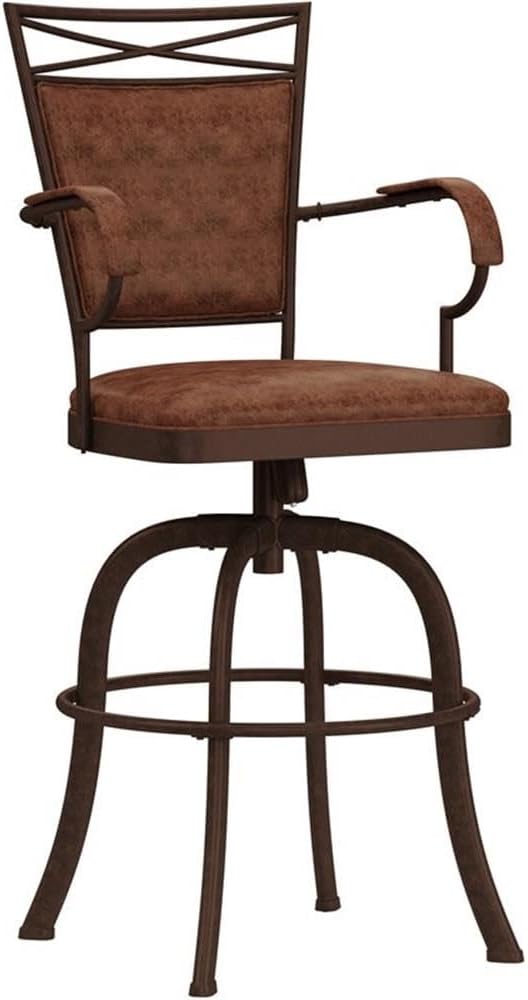 Hillsdale Bridgetown Swivel Tilt Barstool, Aged Bronze Finish