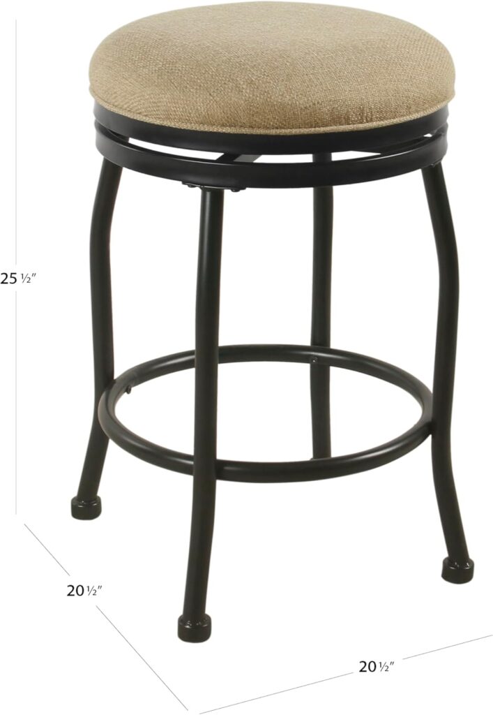 Homepop Home Decor | Metal Counter Height Bar Stools | 24 Bar Stools With Back | Decorative Home Furniture (Tan)