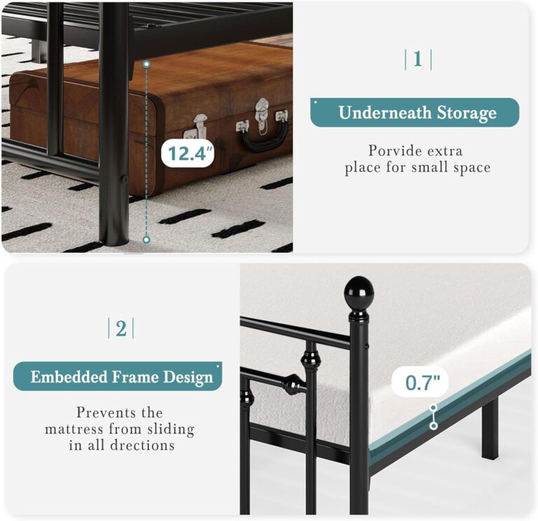HOOMIC Queen Size Metal Platform Bed Frame Review