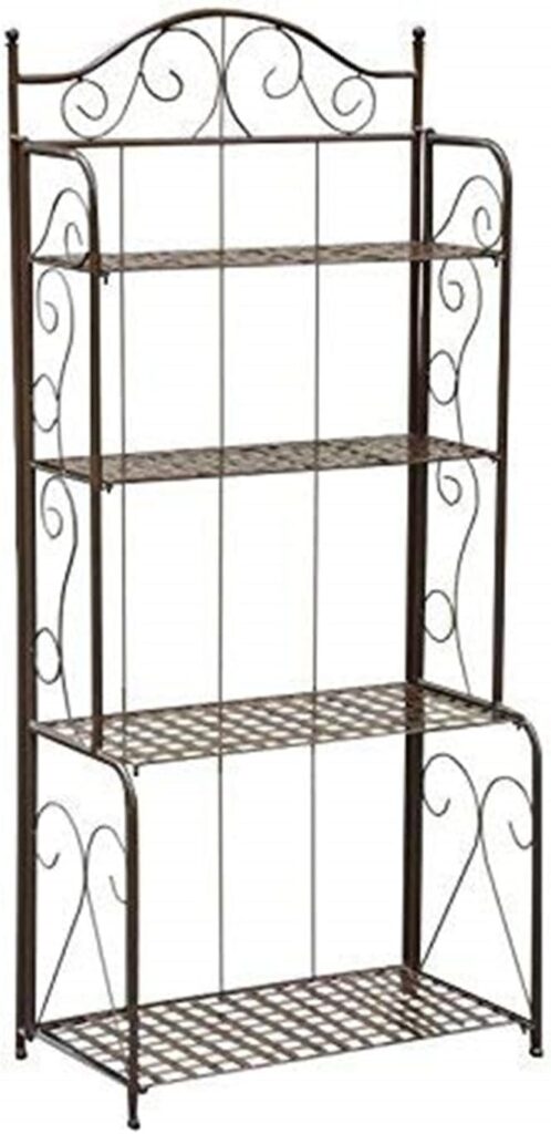 International Caravan 4-Tier Iron Indoor/Outdoor Bakers Rack (Bronze)