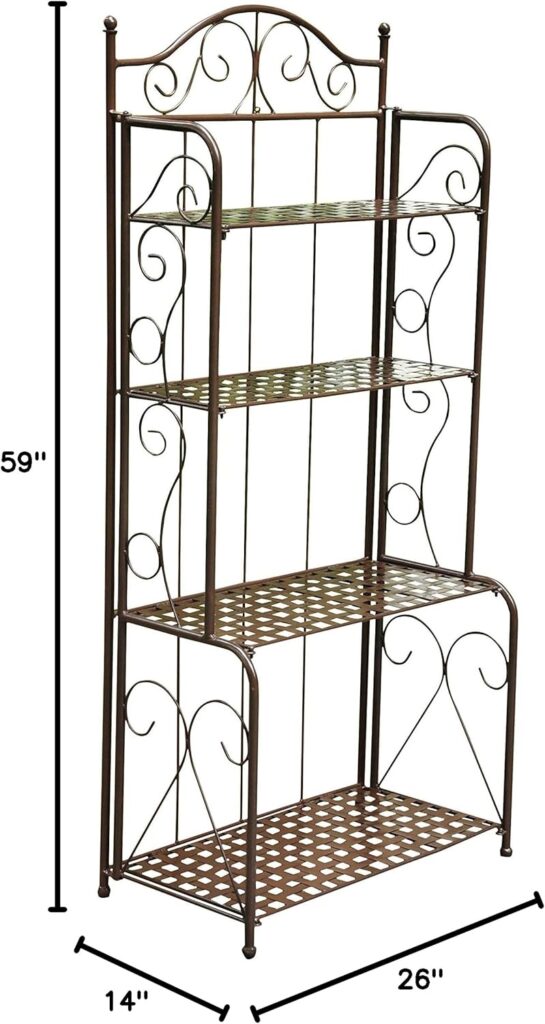 International Caravan 4-Tier Iron Indoor/Outdoor Bakers Rack (Bronze)
