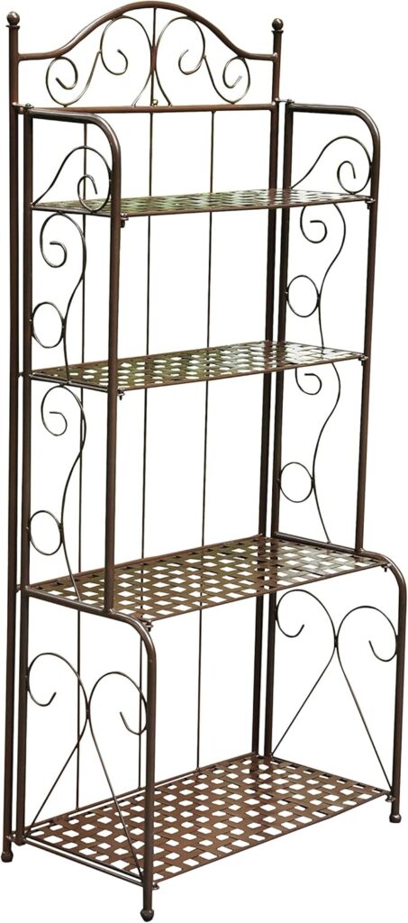 International Caravan 4-Tier Iron Indoor/Outdoor Bakers Rack (Bronze)