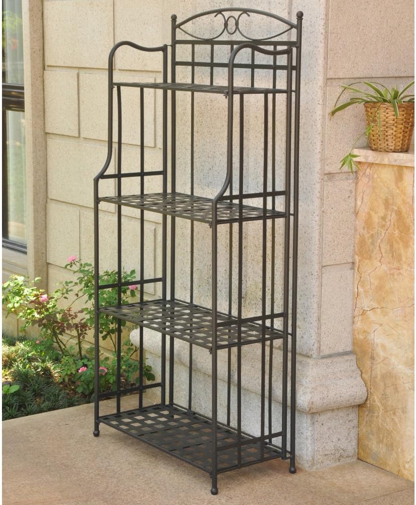 International Caravan Santa Fe Nailhead 4-Tier Bakers Rack