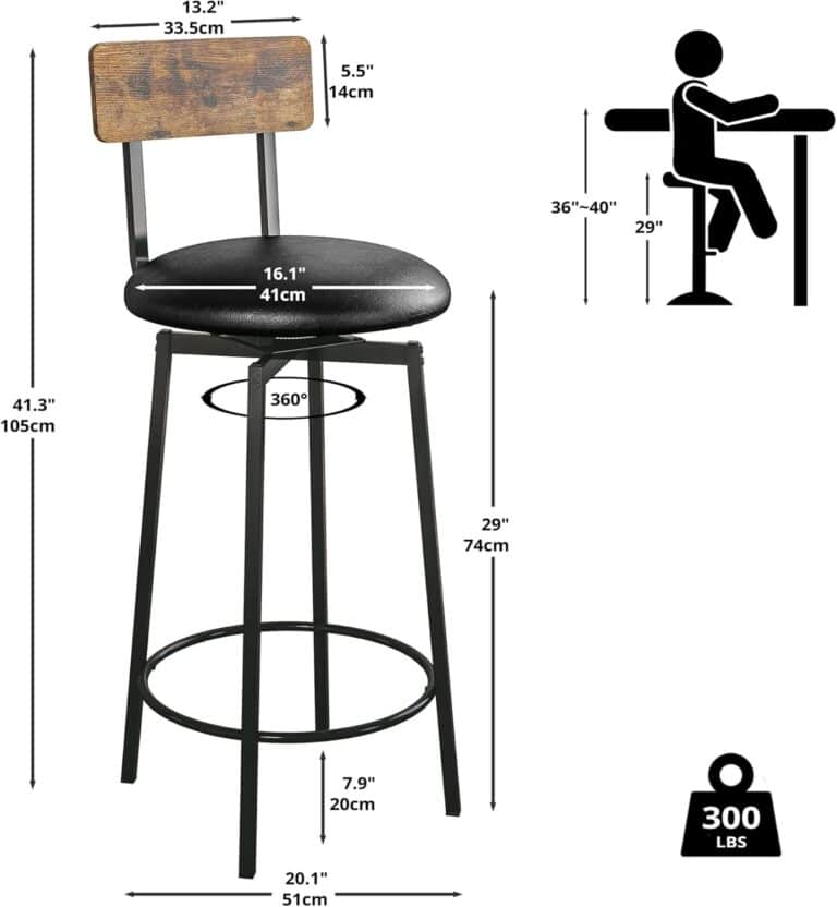IRONCK Bar Stools Set of 2 Review