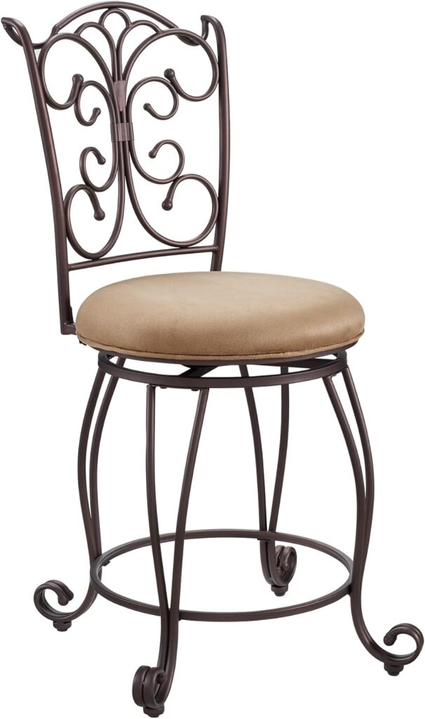 Linon Gathered Back Swivel Counter Stool 24