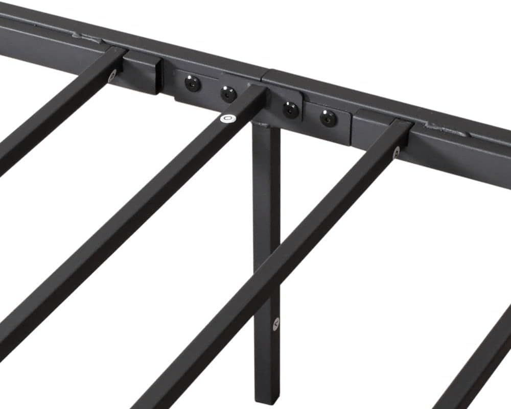Metal Bed Frame with Vintage Headboard and Footboard, Premium Stable Steel Slat Support Mattress Foundation, No Box Spring Needed and Easy Assembly