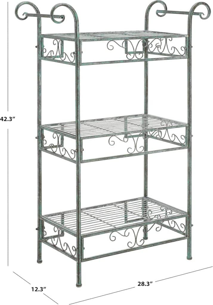 SAFAVIEH Outdoor Collection Noreen Antique White 3 Tier Shelf