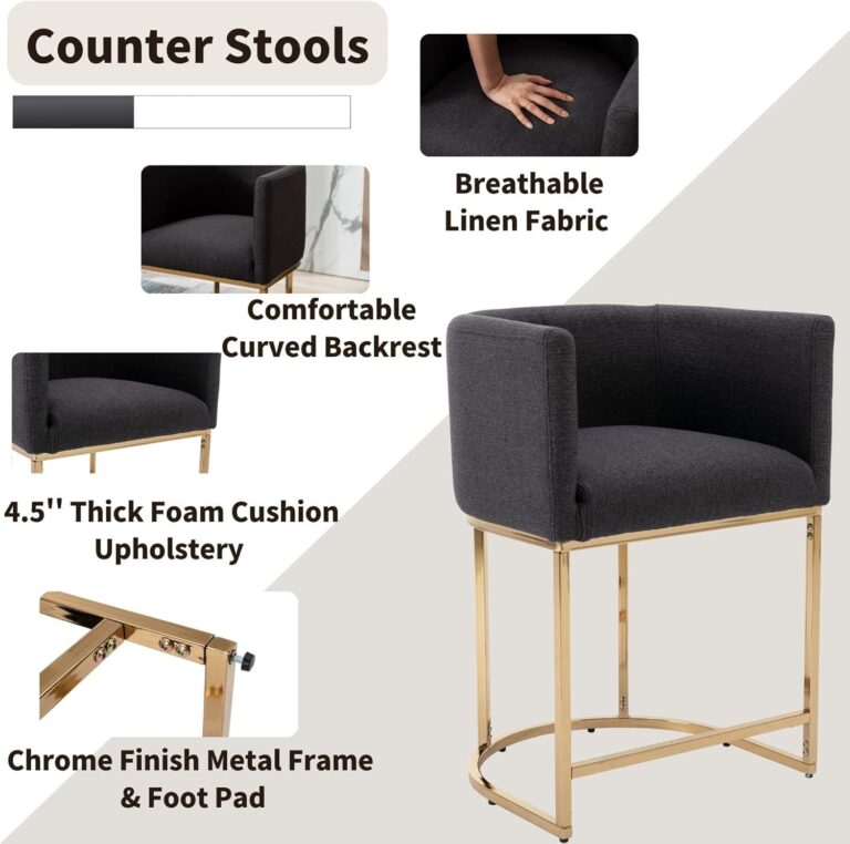 Black Modern Barrel Counter Height Stools Review