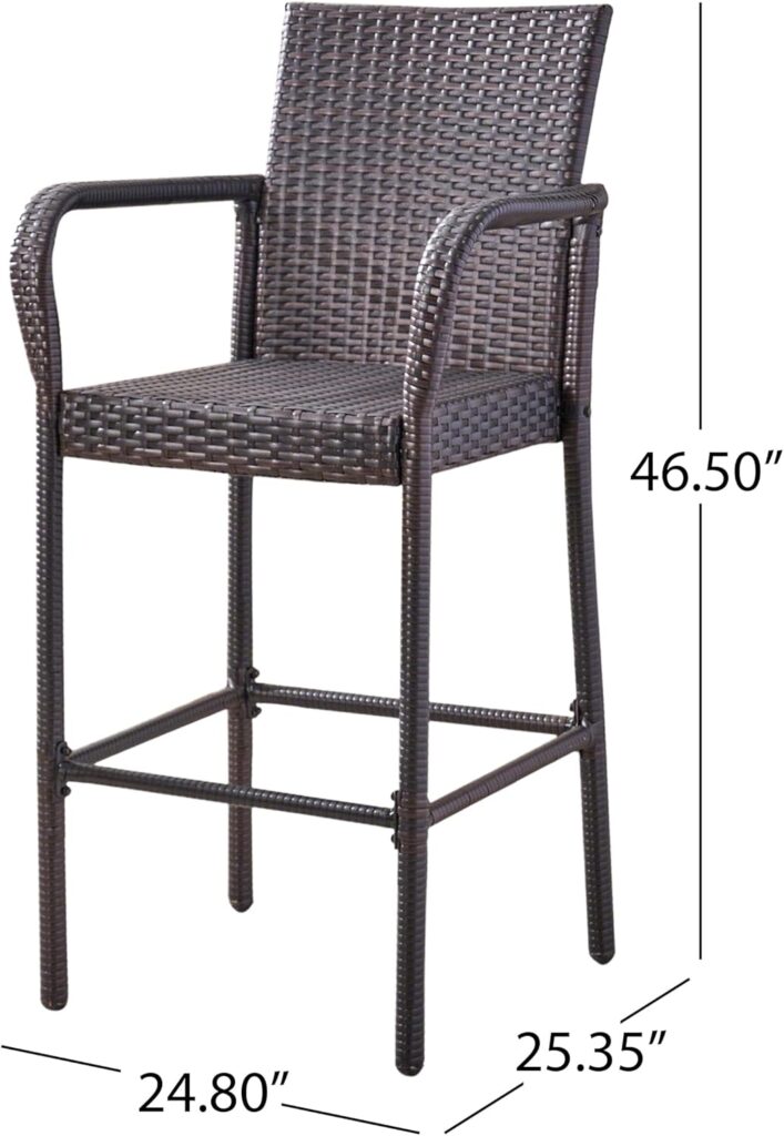 Christopher Knight Home Stewart Outdoor Bar Stool, Set of 2, Brown