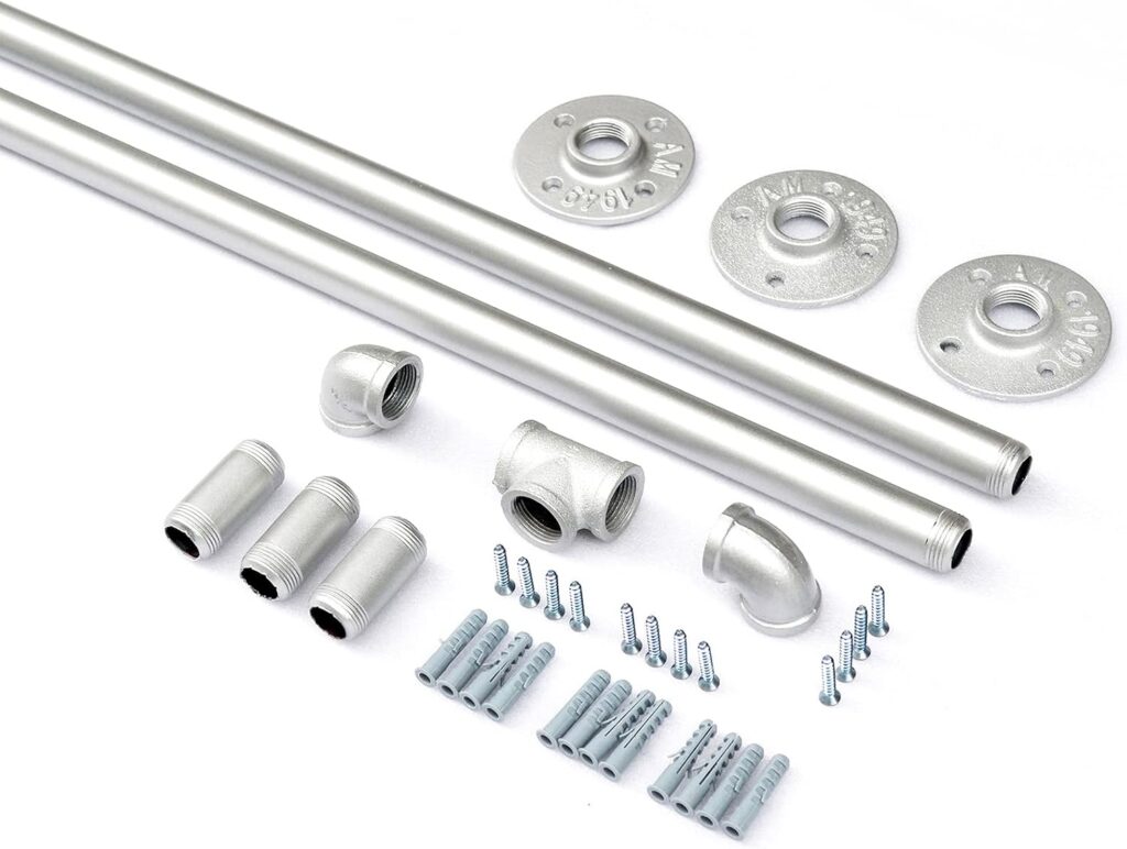 DIYHD 4FT Silver Staircase Handrail Wall Mount Banister Hand Railing