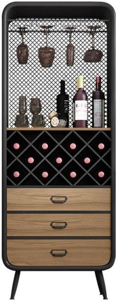 Freestanding Wine Racks  Cabinets Multifunctional Wine Bar Cabinet Freestanding Wine Bakers Sideboard Vintage Wine Cabinet Wrought Iron Restaurant Small Lockers wine storage cube ( Size : 56cm )