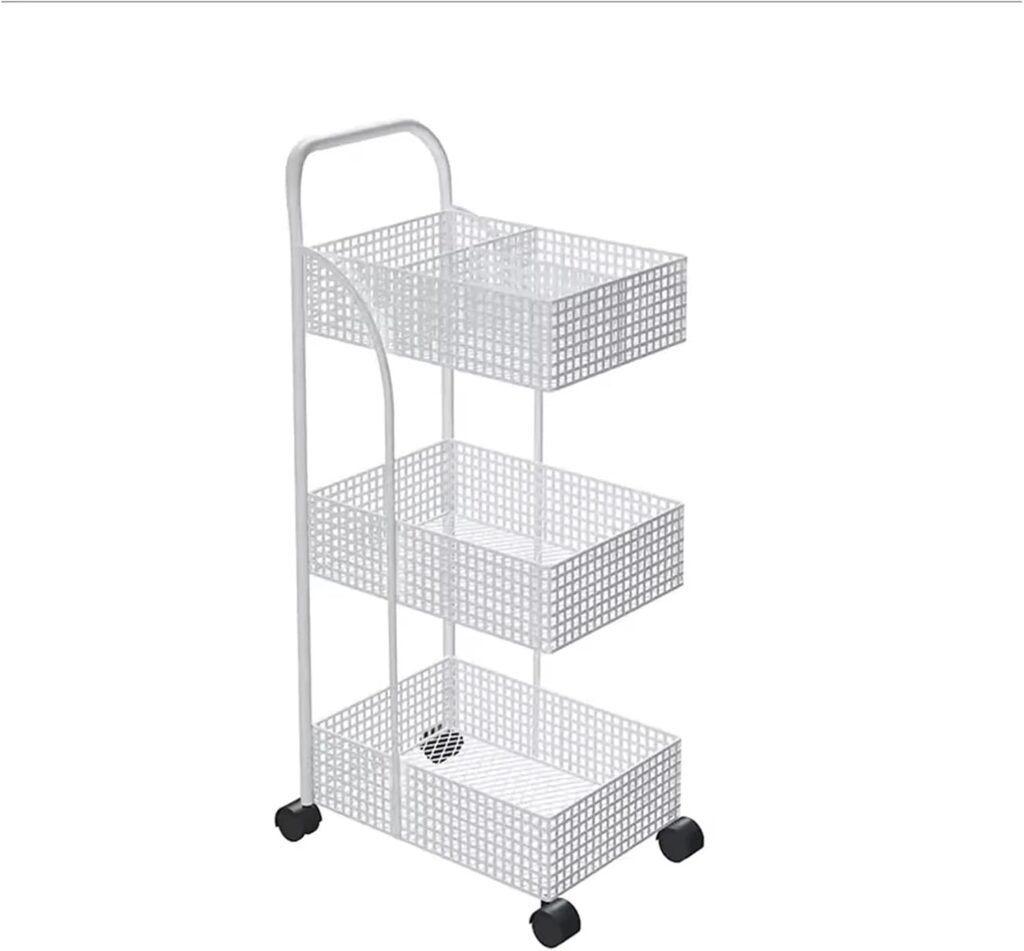 Kitchen Bakers Rack Kitchen Islands Trolleys,Nordic Wrought Iron Cart Rack for Bedroom Kitchen,Movable Bathroom Storage Rack,Wheeled Carts Floor Racks Shelf Organizer